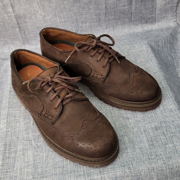 ALP by Golden Fox Vintage 90s Wingtip Brogue Oxford Nubuck Suede Brown Men\'s 9 main image 4